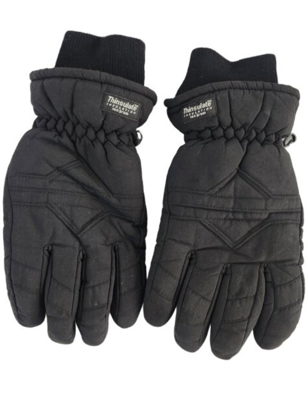Black Winter Gloves 100 Gram Thinsulate Insulation Men's Large